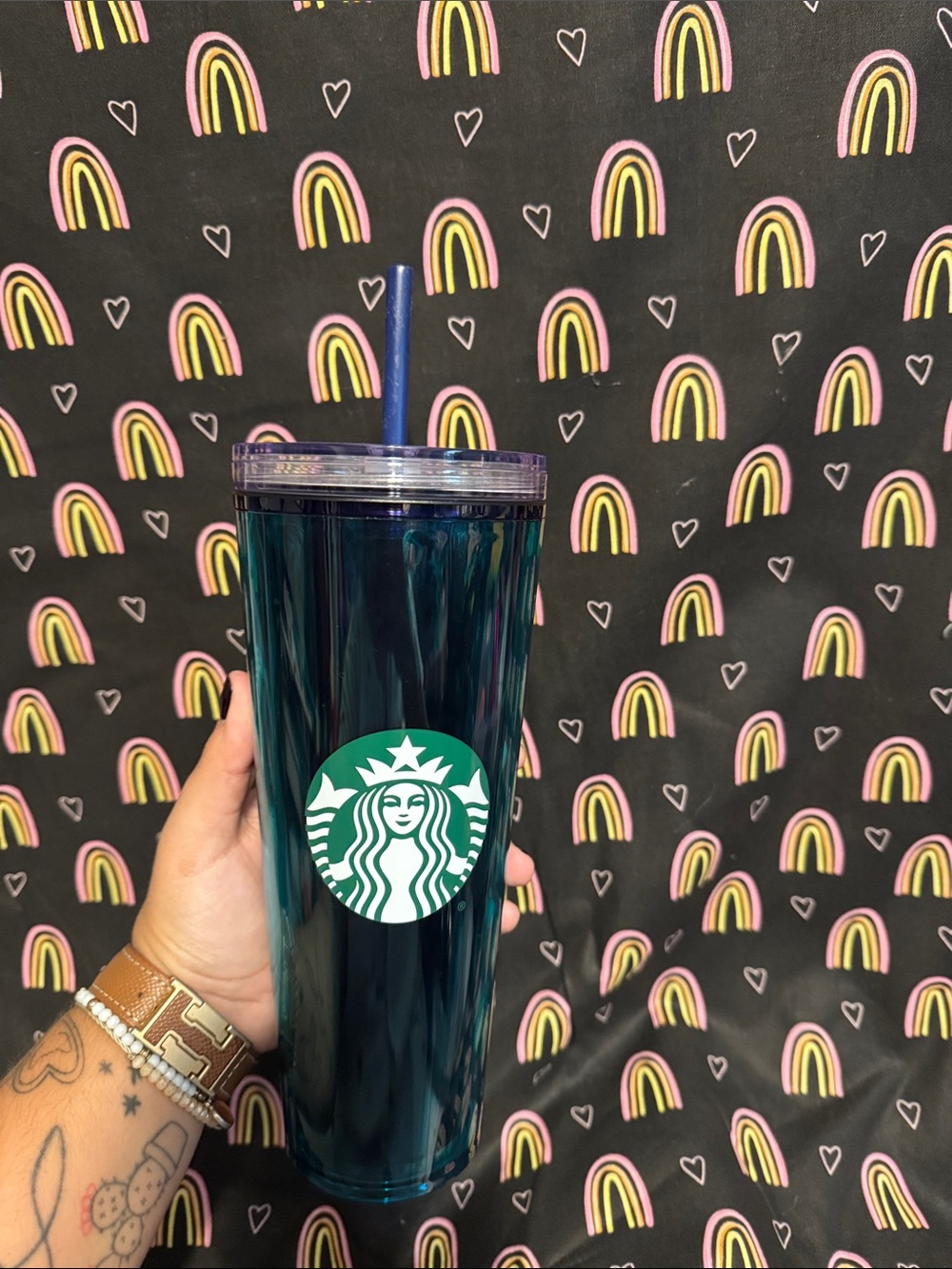 Starbucks 2022 Summer Aqua Terra Confetti Decorate Your Own Lid